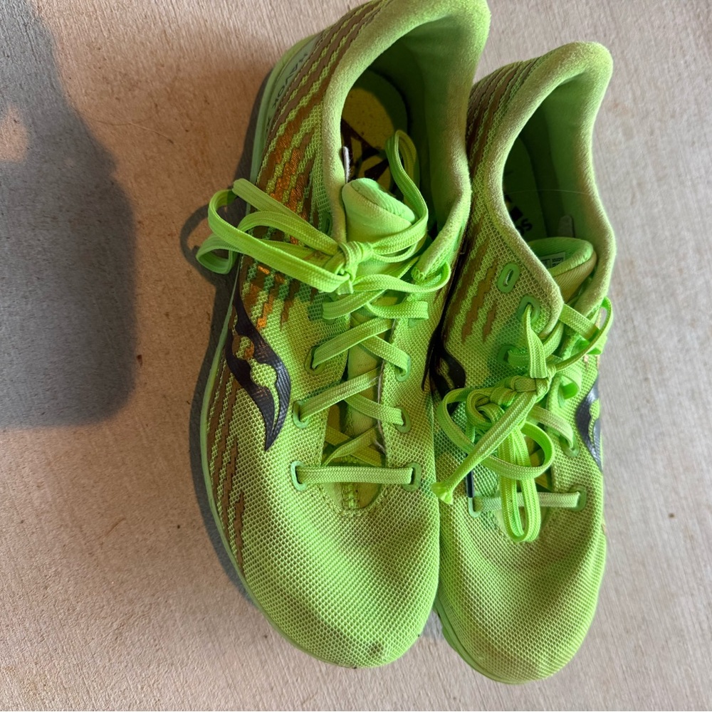 Saucony Neon Green Running Spikes